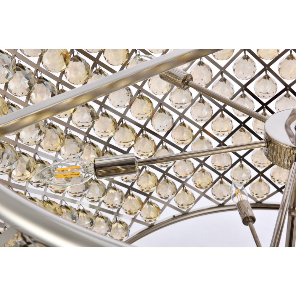 Madison 12 light polished nickel Chandelier Golden Teak. Picture 5