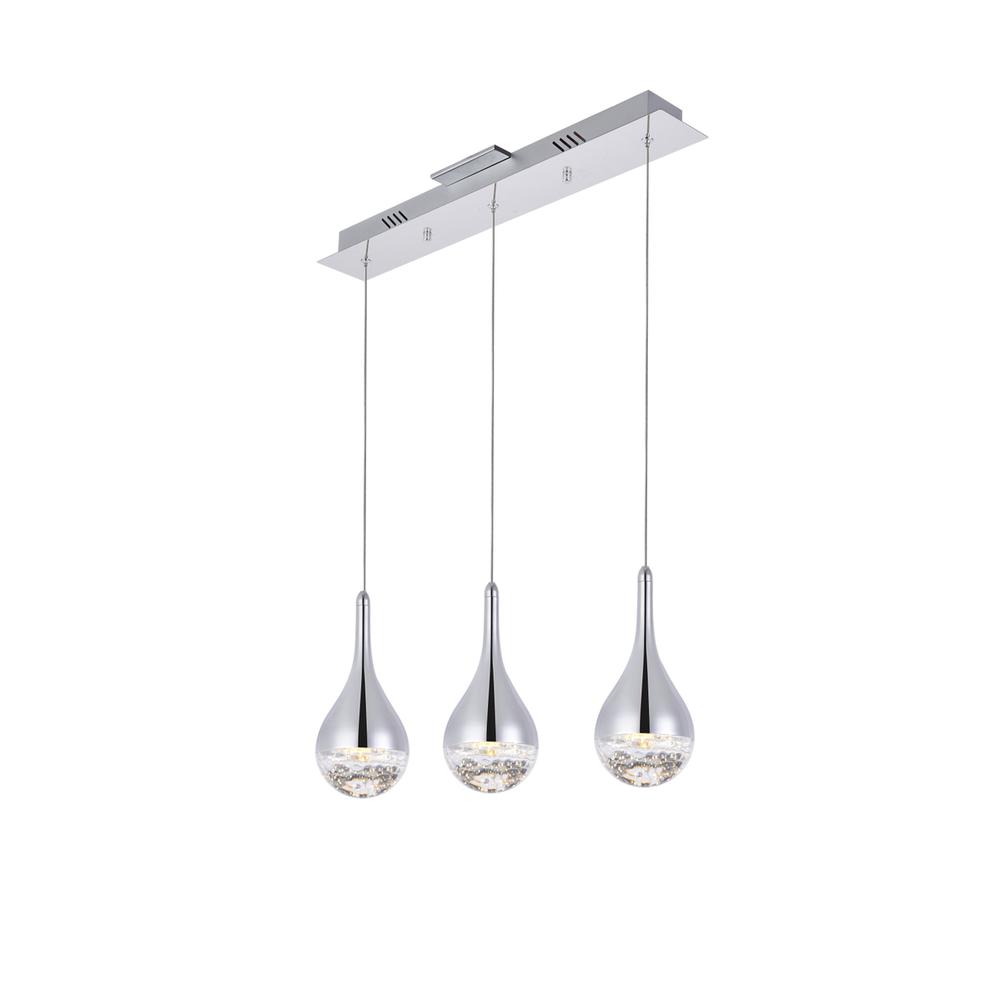 Amherst Collection LED 3-light chandelier 24in x 4in x 9in chrome finish. Picture 2