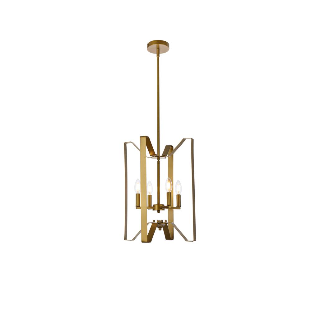 Hoffman 4 lights pendant in brass. Picture 1