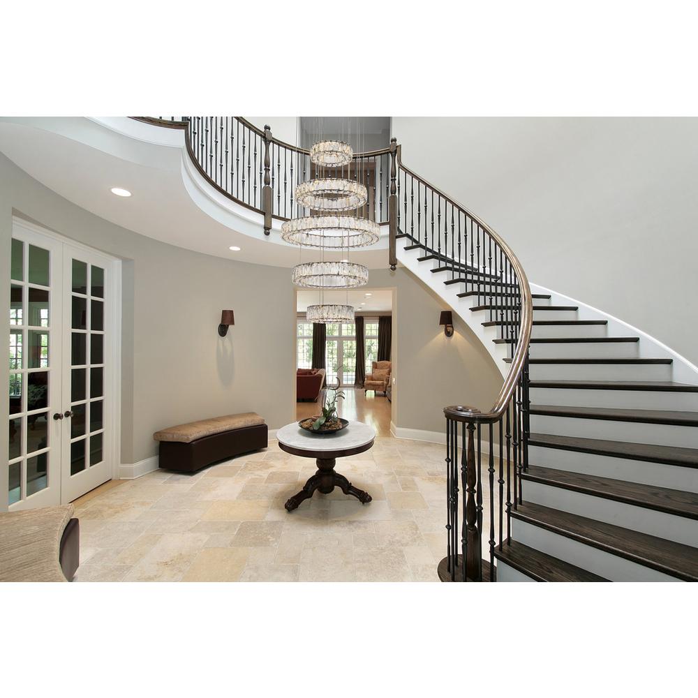Monroe 25 inch LED five ring chandelier in black. Picture 7