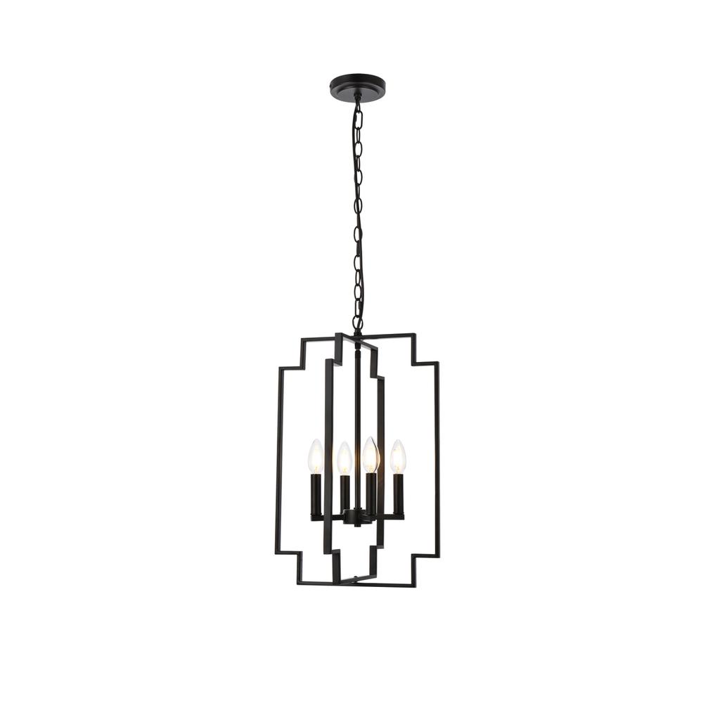 Rosenfeld 4 lights pendant in black. Picture 1