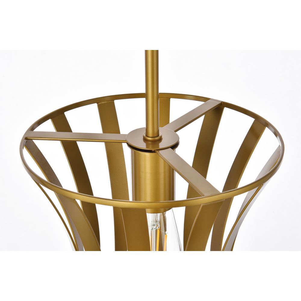 Lily 1 light pendant in brass. Picture 4