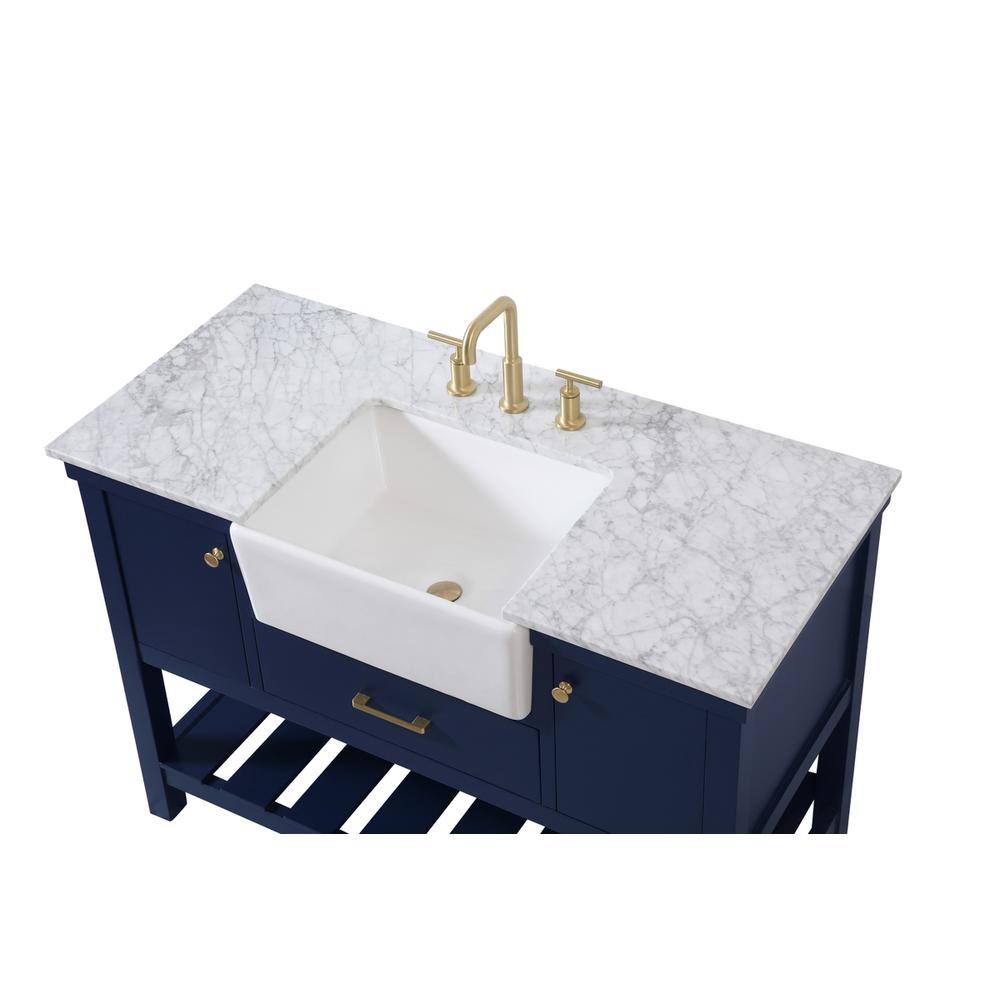 48 inch Single bathroom vanity in blue. Picture 10