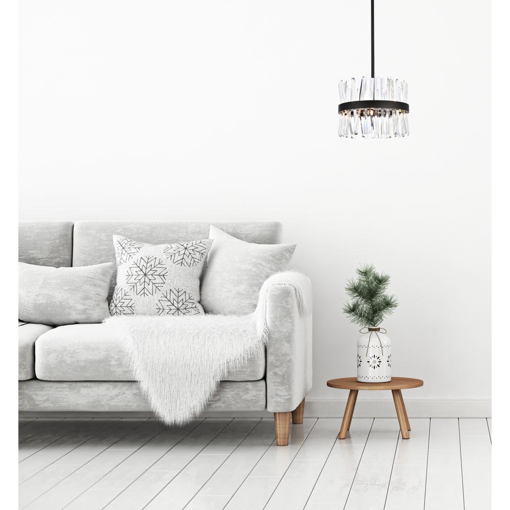 Serephina 16 inch crystal round pendant light in black. Picture 7