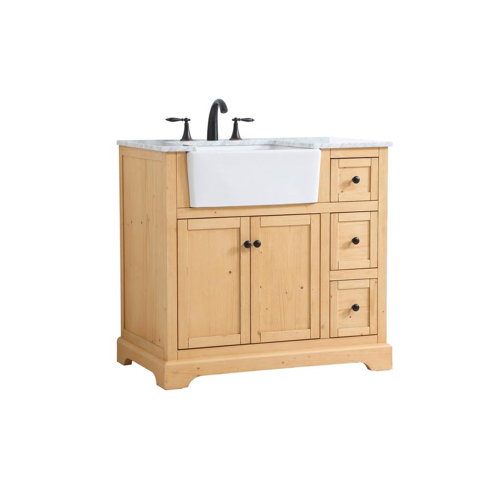 36 inch Single bathroom vanity in natural wood. Picture 7
