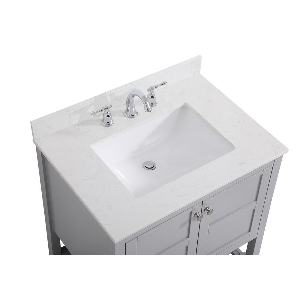 30 inch Single Bathroom Vanity in Gray with Backsplash. Picture 10