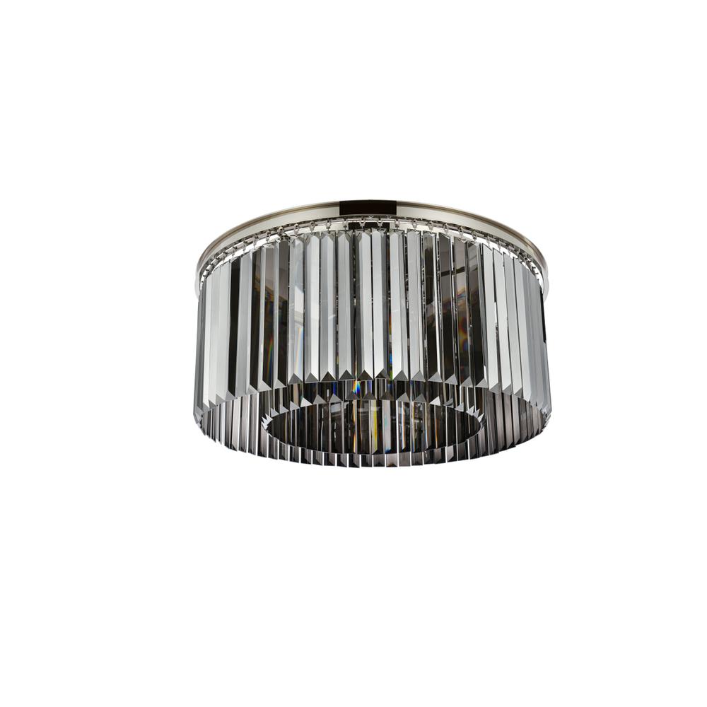 Sydney 8 light polished nickel Flush Mount Silver Shade (Grey) Royal Cut Crystal. Picture 6