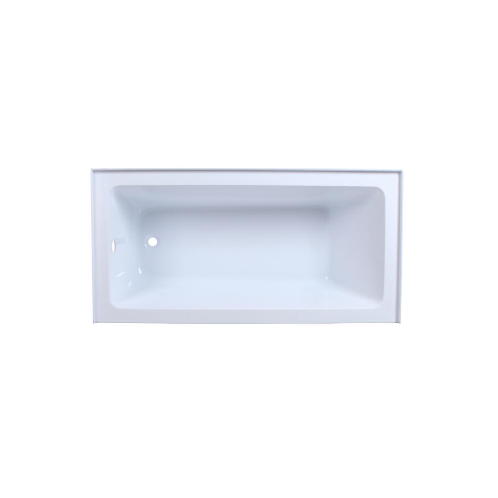 Alcove soaking bathtub 30x60 inch left drain in glossy white. Picture 9