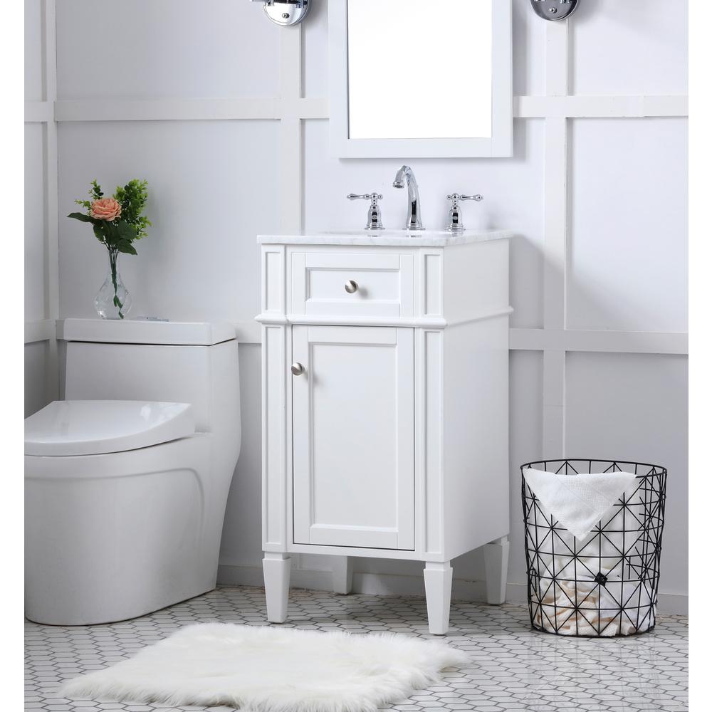18 in. Single Bathroom Vanity set in white. Picture 2