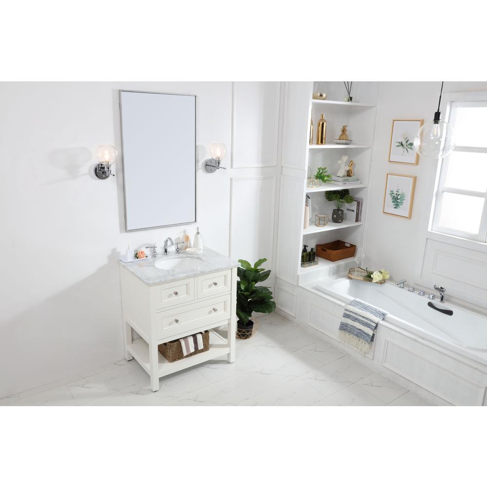30 in. Single bathroom vanity set in White. Picture 9