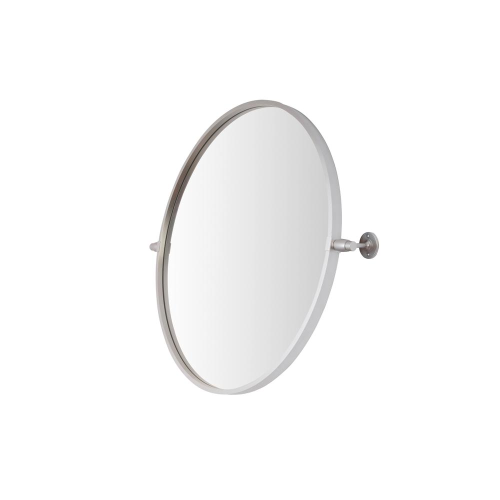 Round pivot mirror 24 inch in silver. Picture 7