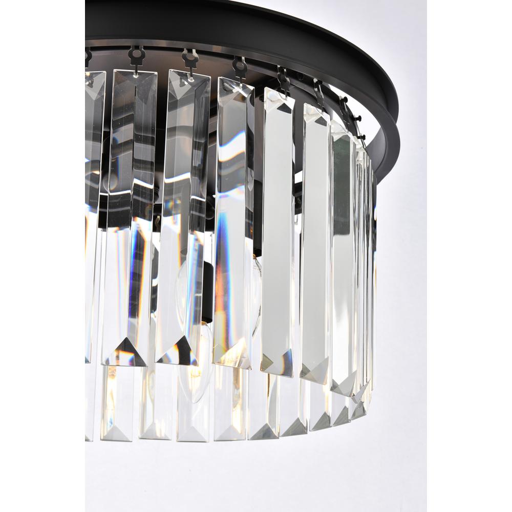 Sydney 3 light Matte Black Pendant Clear Royal Cut Crystal. Picture 5