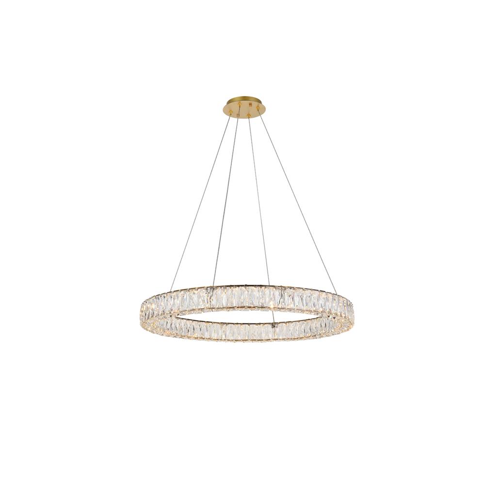 Monroe Integrated LED chip light gold Chandelier Clear Royal Cut Crystal. Picture 1