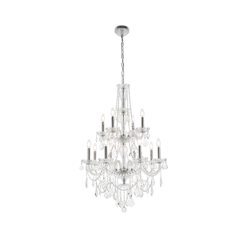 Giselle 12 light Chrome Chandelier Clear Royal Cut Crystal. Picture 1