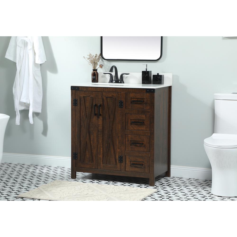 32 inch Single bathroom vanity in expresso with backsplash. Picture 2