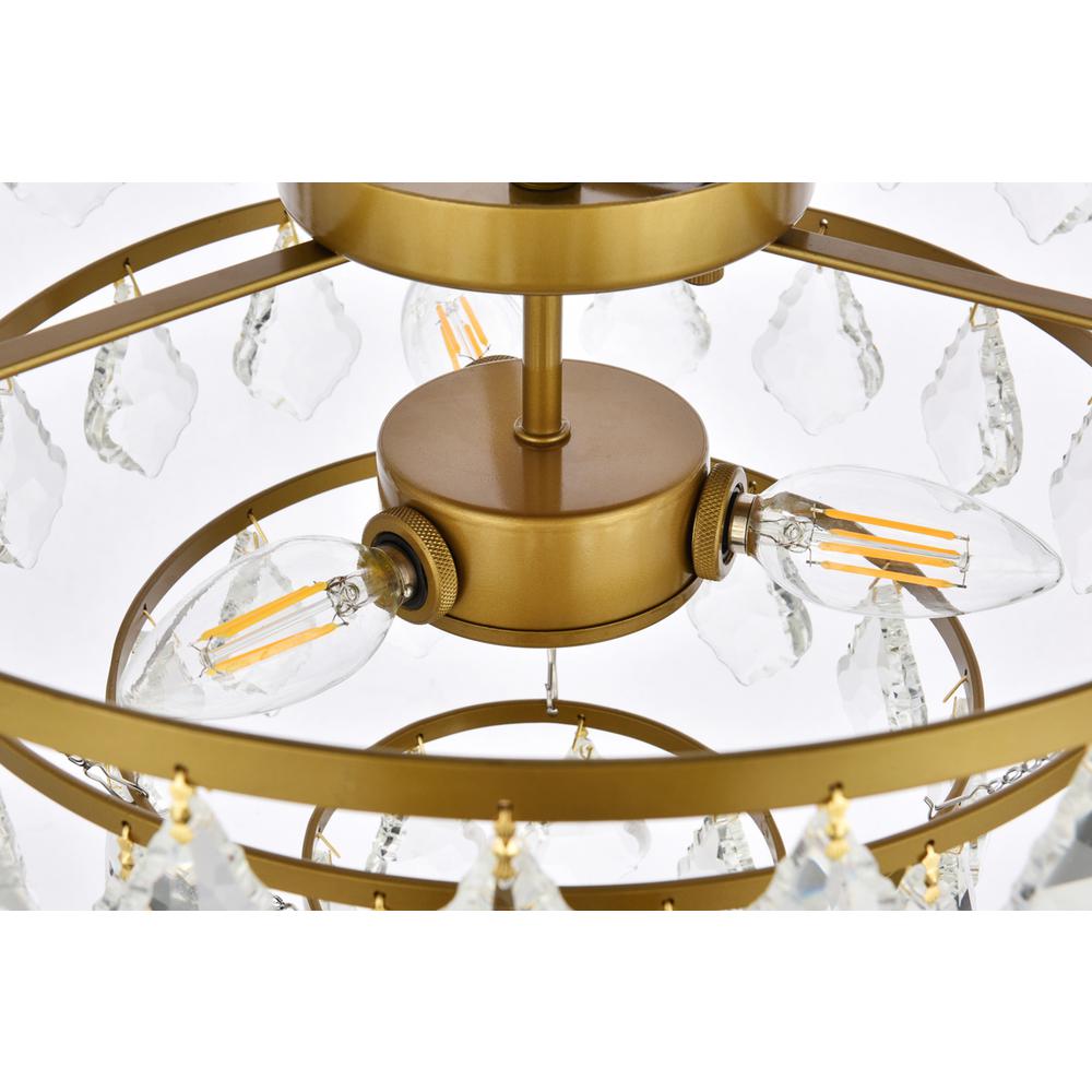 Ella 16 inch flush mount in brass. Picture 5