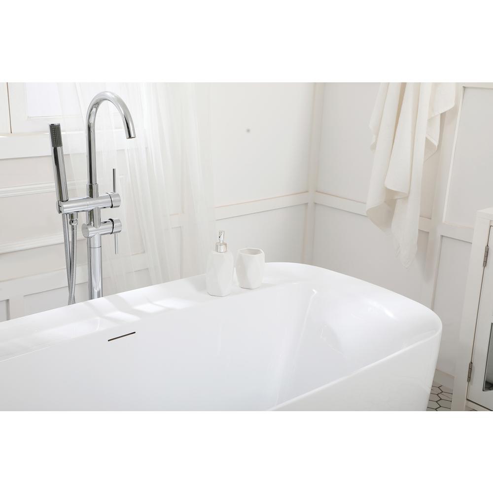 59 inch soaking bathtub in glossy white. Picture 5