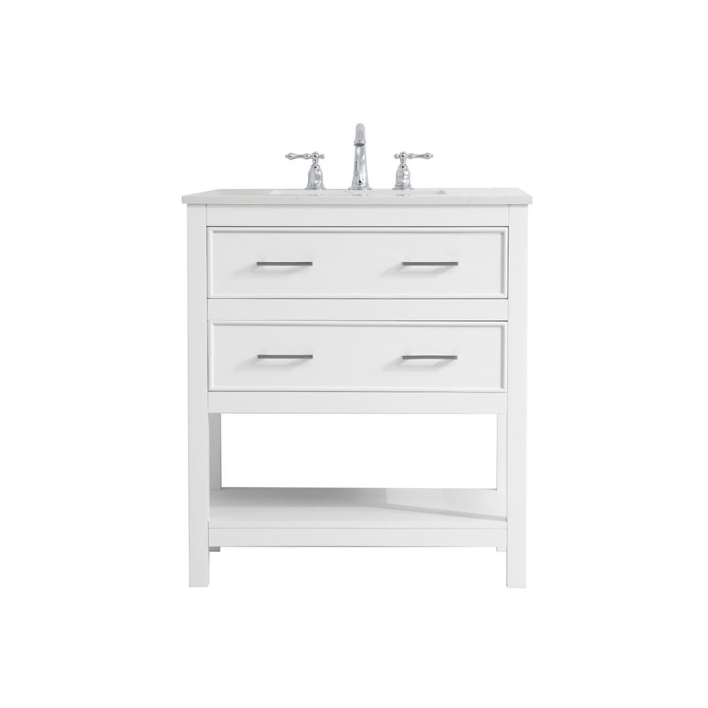 30 inch Single Bathroom Vanity in White. Picture 1