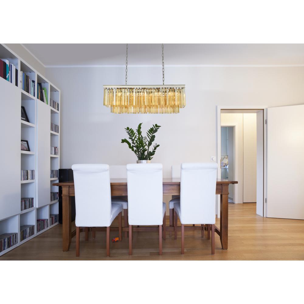 Sydney 12 light polished nickel Chandelier Golden Teak (Smoky) Royal Cut Crystal. Picture 7