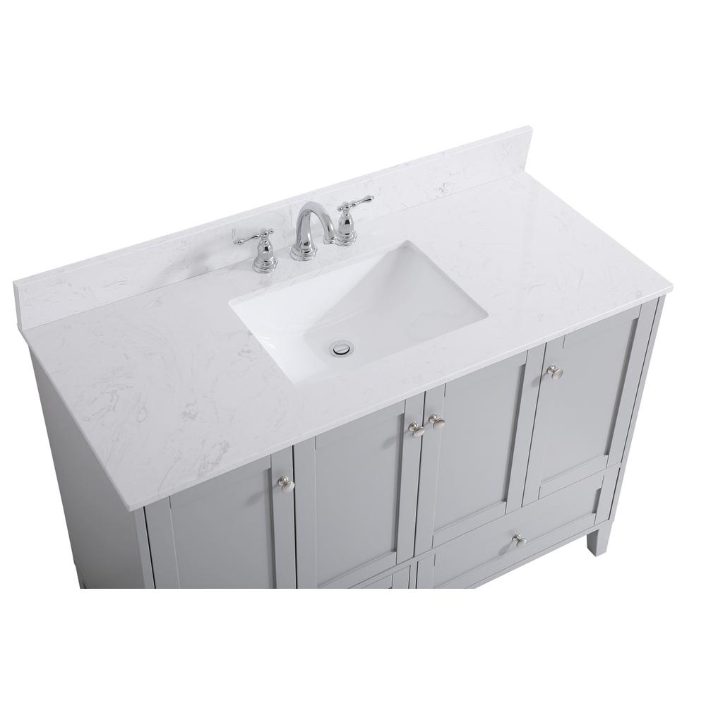 48 inch Single Bathroom Vanity in Grey with Backsplash. Picture 11