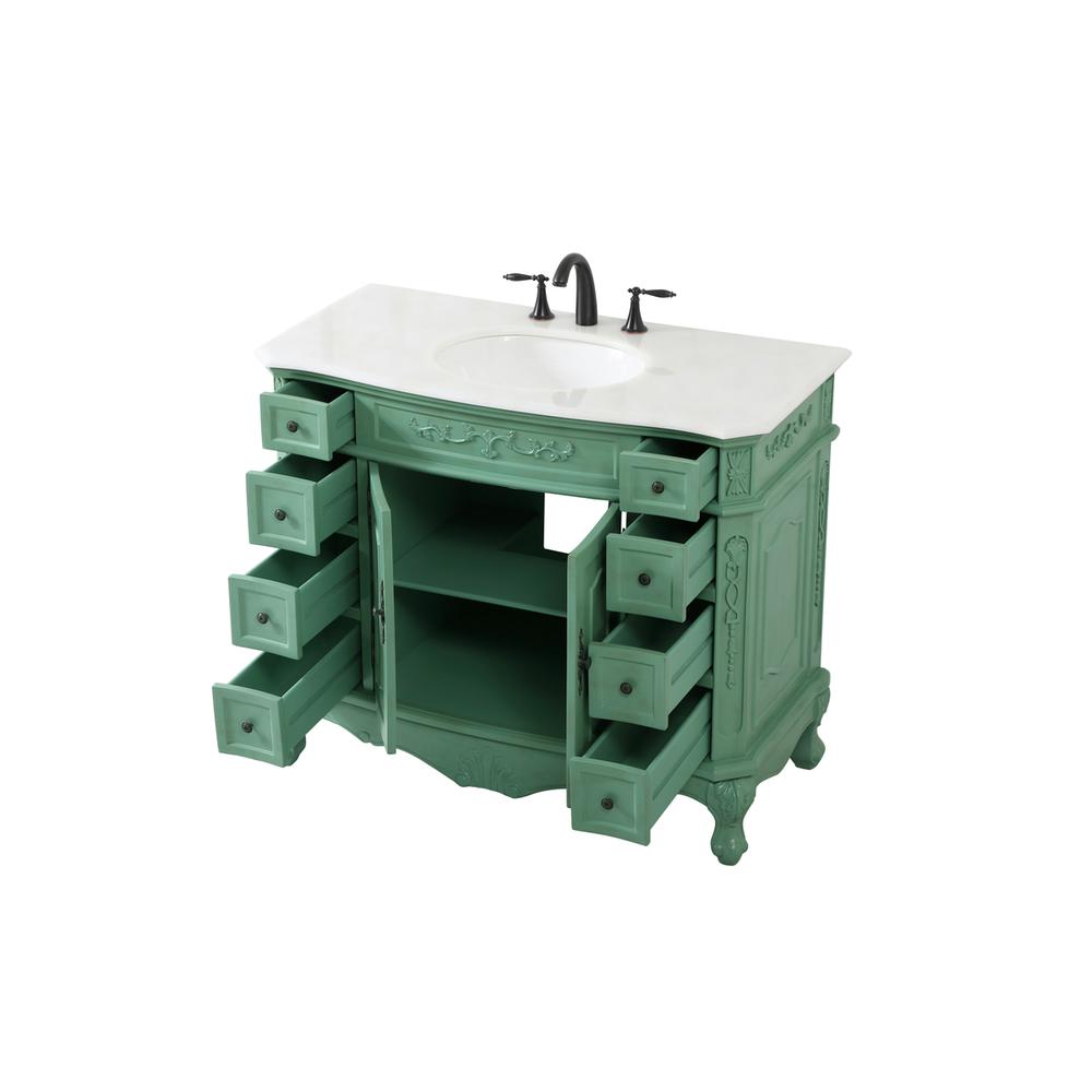42 inch Single bathroom vanity in vintage mint. Picture 9