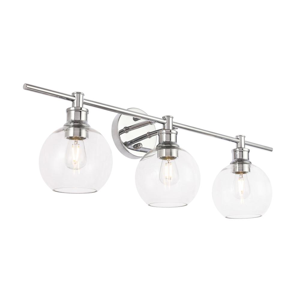 Collier 3 light Chrome and Clear glass Wall sconce. Picture 13