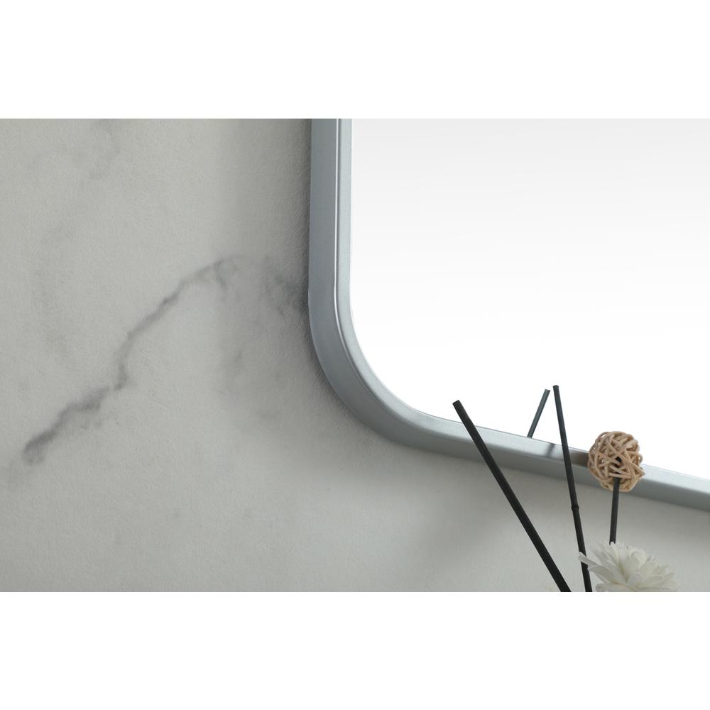 Soft corner metal square mirror 30x30 inch in Silver. Picture 6