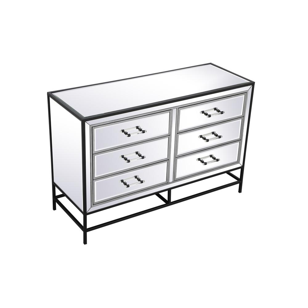 48 inch mirrored 6 drawers chest in black. Picture 5
