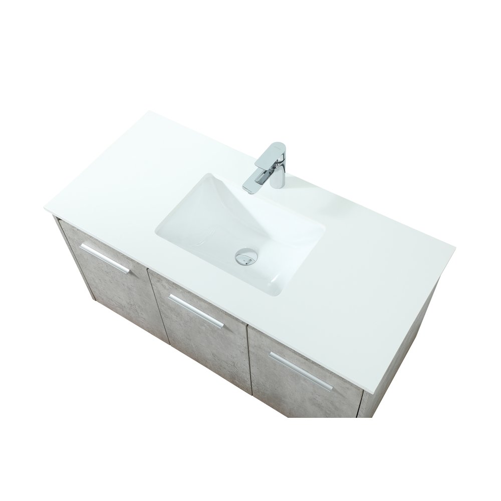 40 Inch Single Bathroom Vanity In Concrete Grey. Picture 11