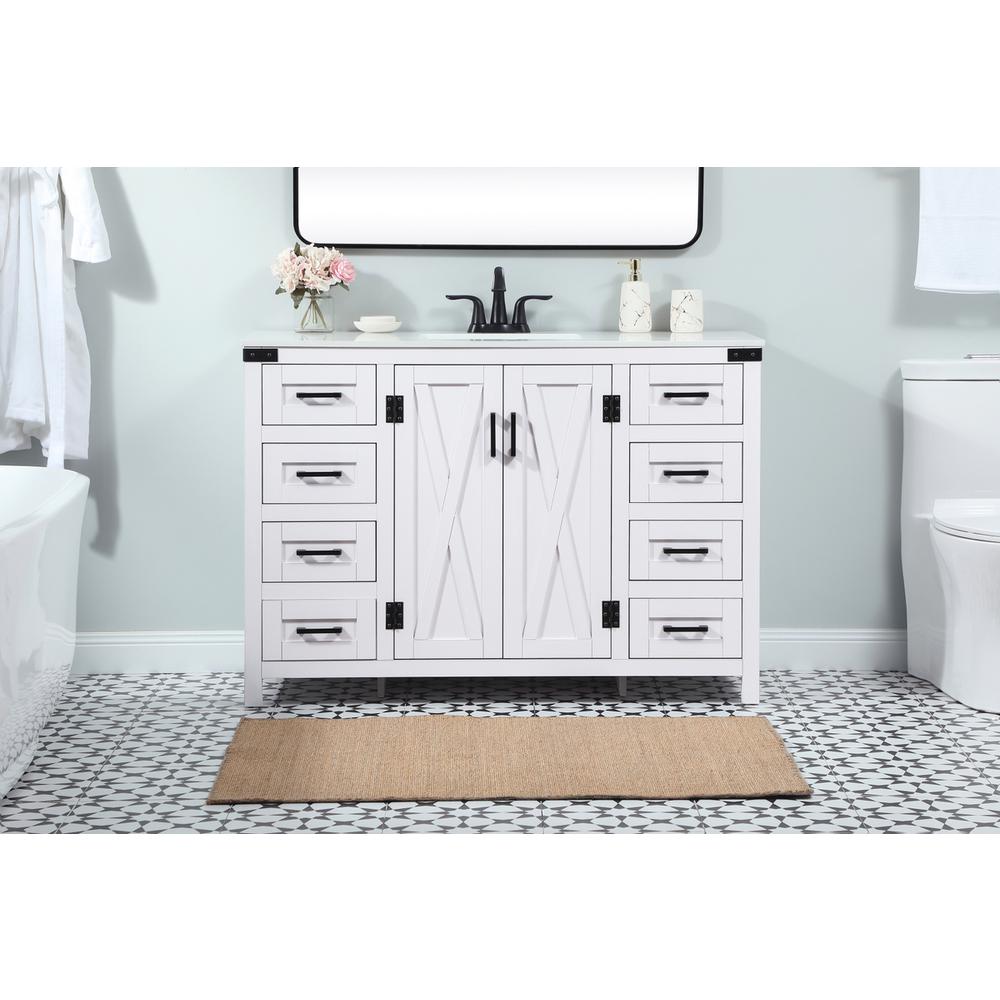 48 inch Single bathroom vanity in white. Picture 14