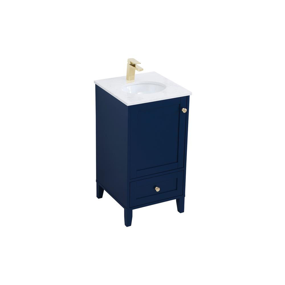 18 inch Single Bathroom Vanity in Blue. Picture 7