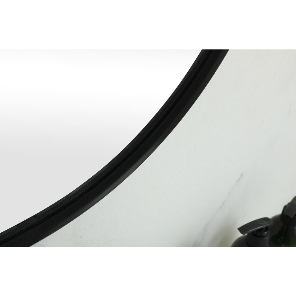 Metal Frame Oval Mirror 36x60 Inch in Black. Picture 6