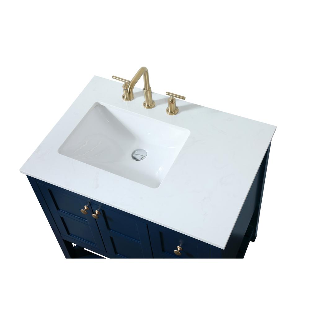 32 inch Single bathroom vanity in blue. Picture 10
