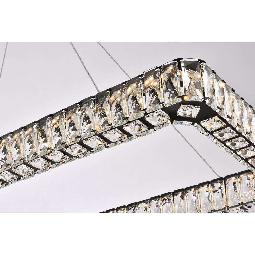 Monroe 42 inch LED double rectangle pendant in black. Picture 3