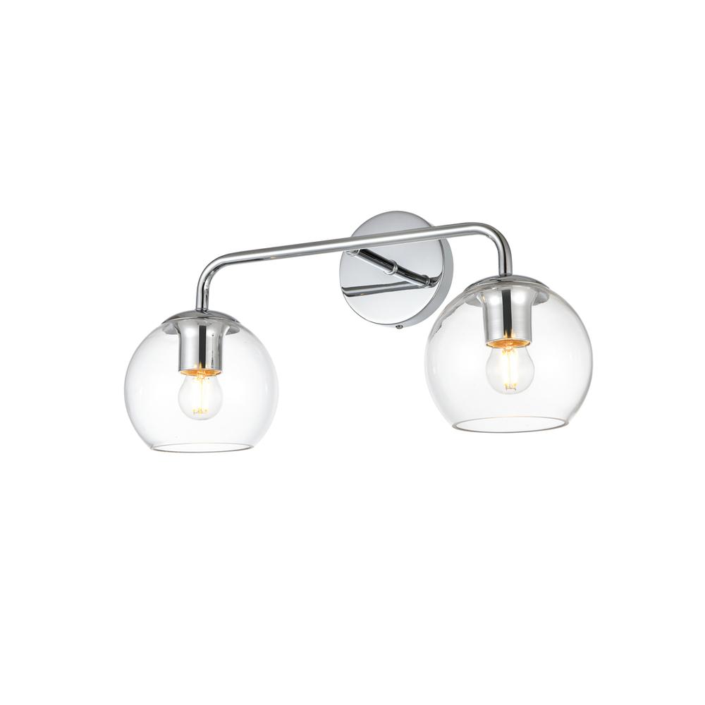 Genesis 2 light Chrome and Clear Bath Sconce. Picture 2