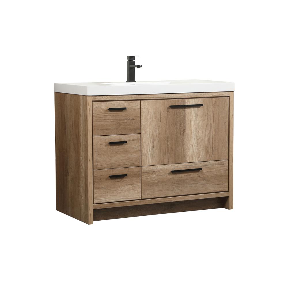 42 inch Single bathroom vanity in natural oak. Picture 7