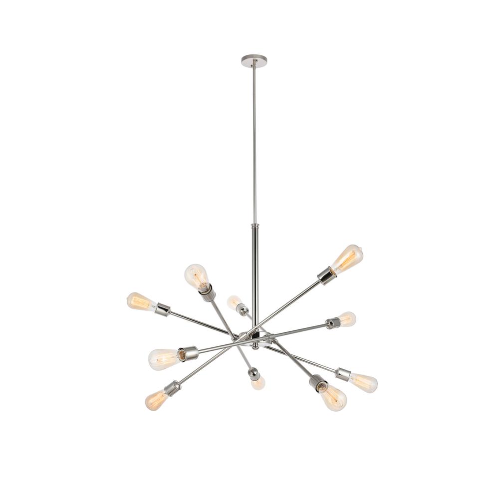 Axel 10 Lights polished Nickel Pendant. Picture 3