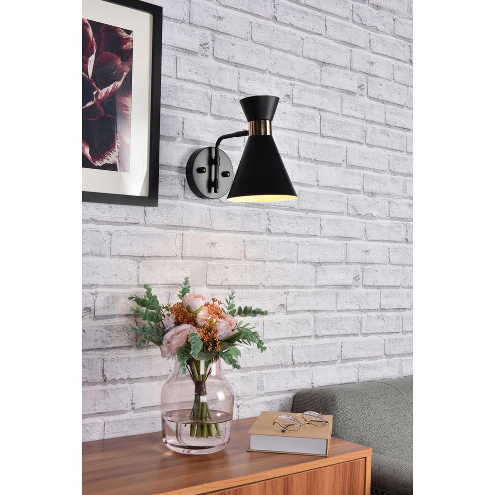 Halycon 6 inch black wall sconce. Picture 9