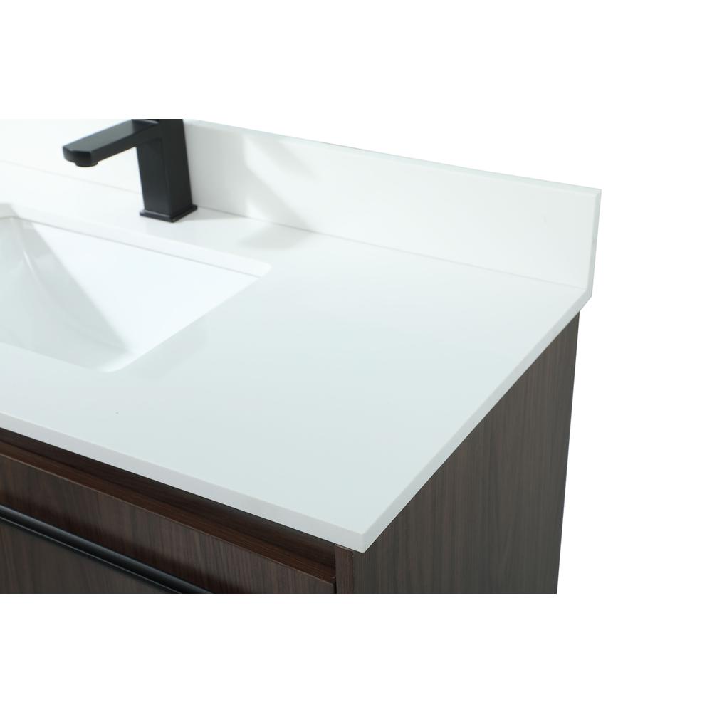 40 inch Single bathroom vanity in walnut with backsplash. Picture 11