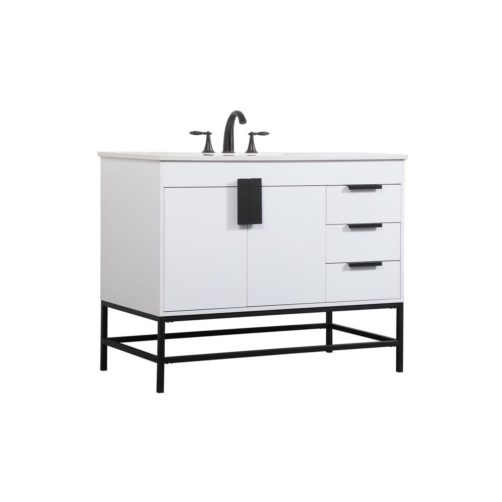 42 inch Single bathroom vanity in white. Picture 7