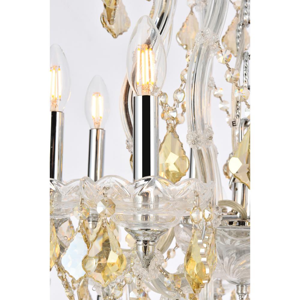 Maria Theresa 37 light Chrome Chandelier Golden Teak (Smoky) Royal Cut Crystal. Picture 4