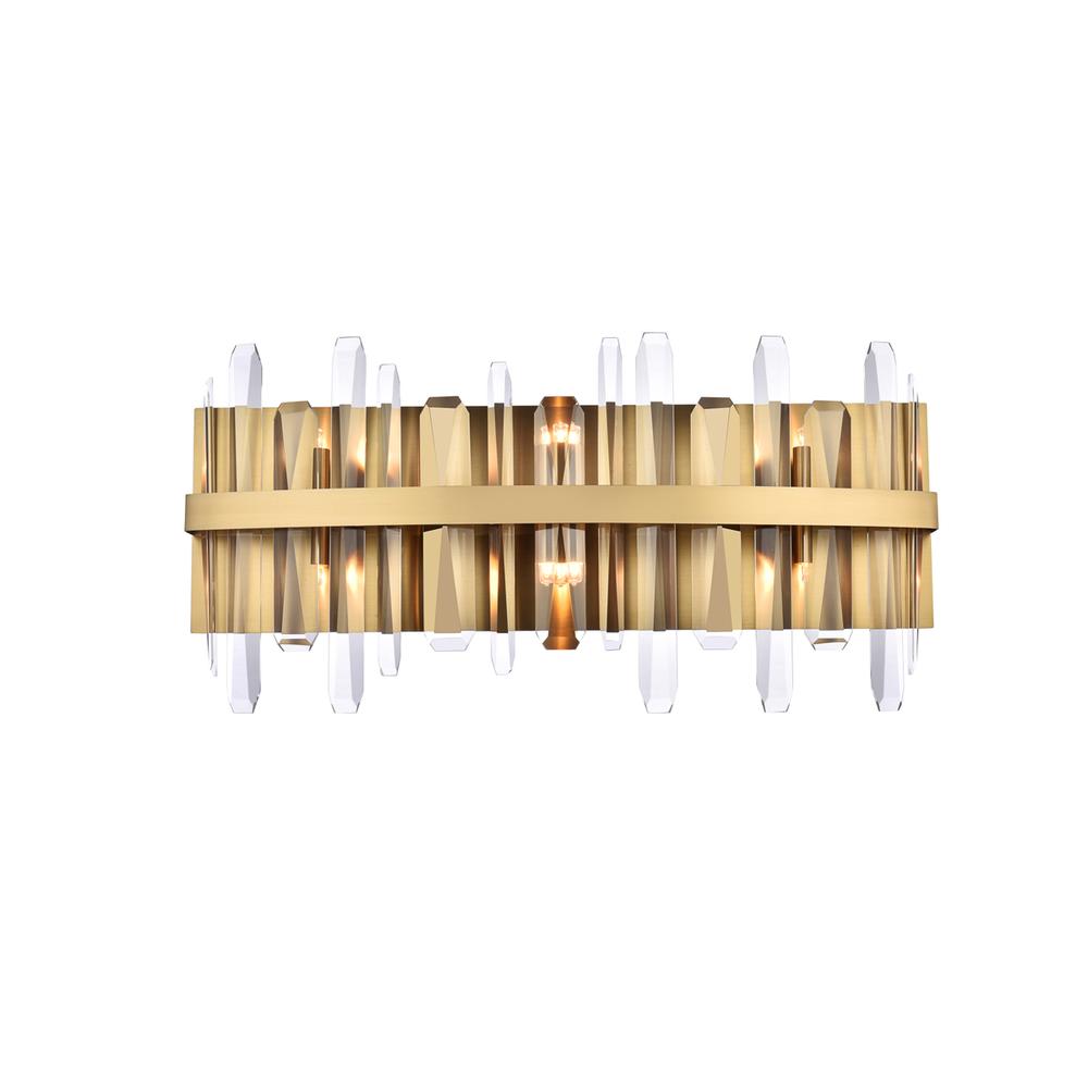 Serena 24 inch crystal bath sconce in satin gold. Picture 1