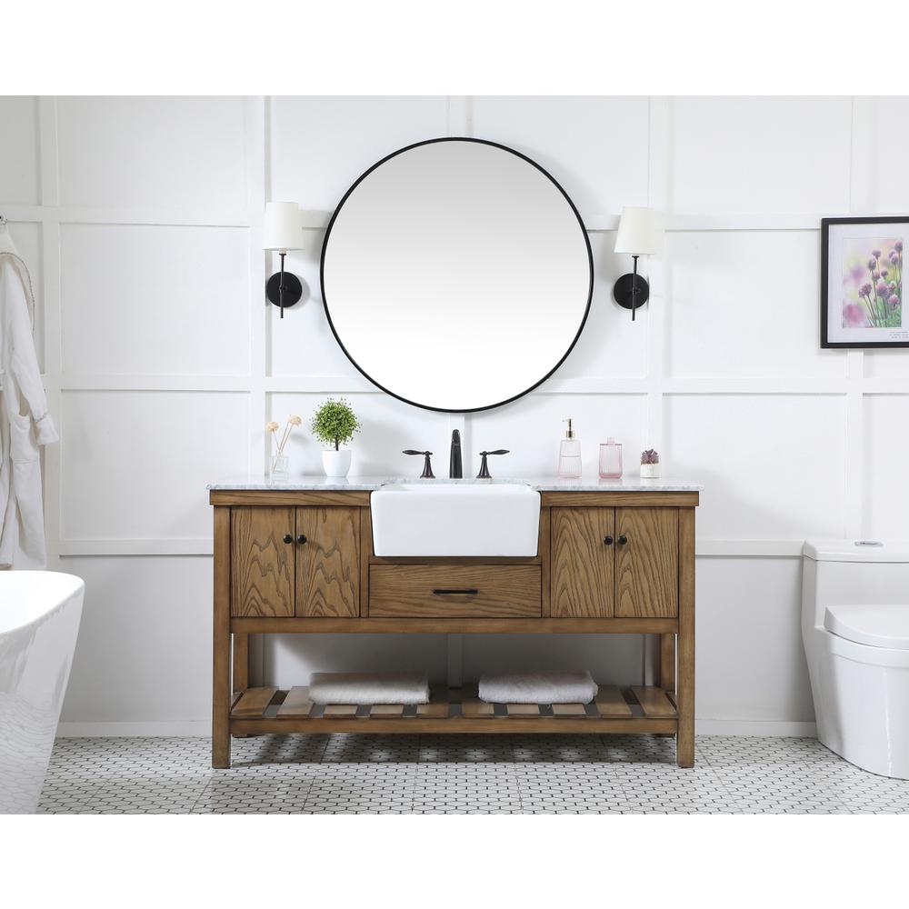60 inch Single bathroom vanity in driftwood. Picture 4