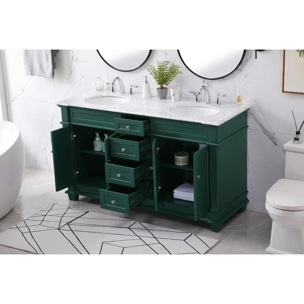 60 inch double bathroom vanity set in black. Picture 3