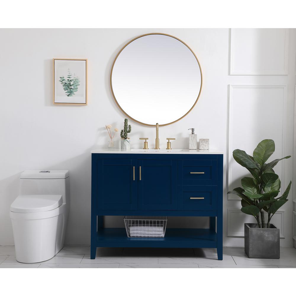 42 inch Single Bathroom Vanity in Blue. Picture 4