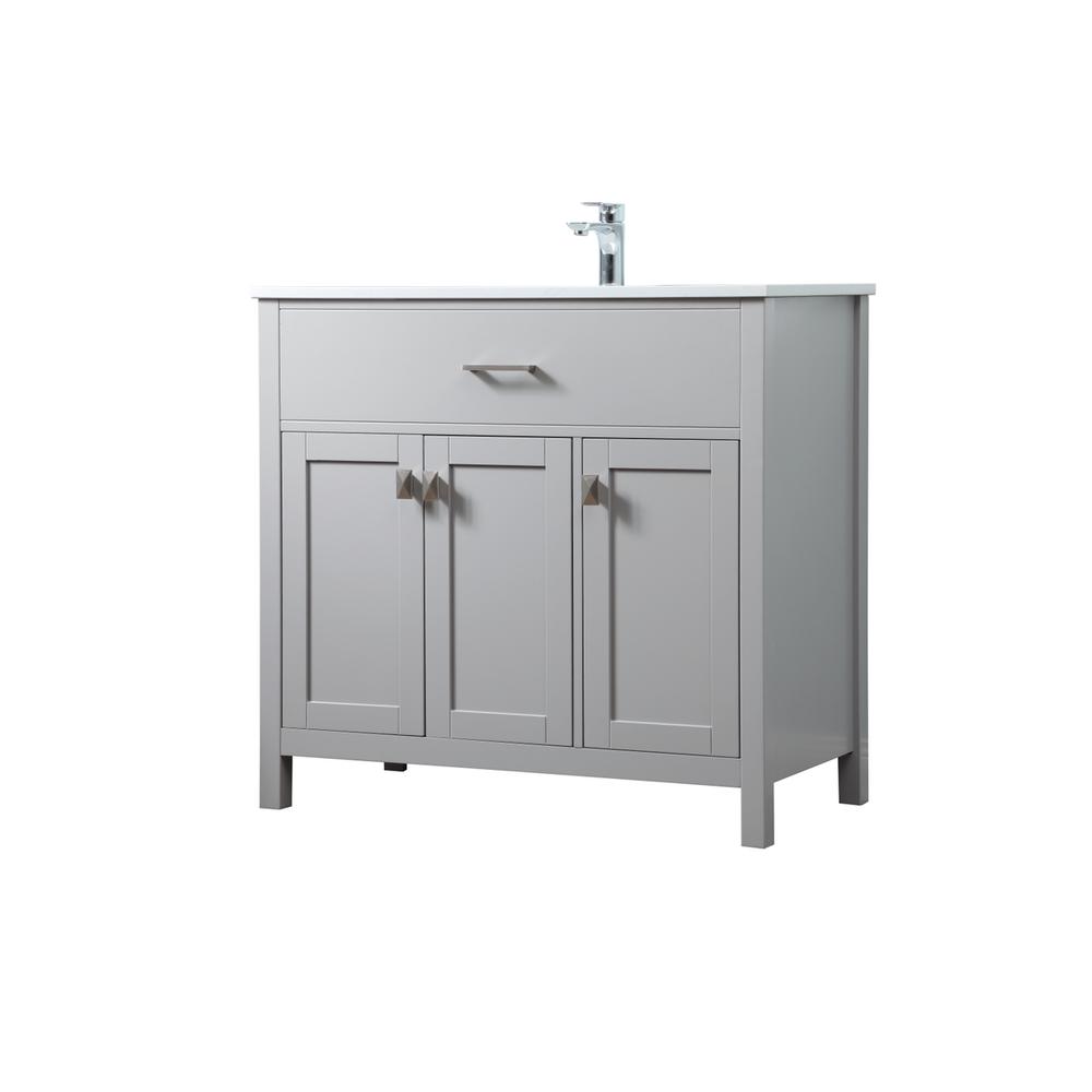 36 Inch SIngle Bathroom Vanity In Grey. Picture 7