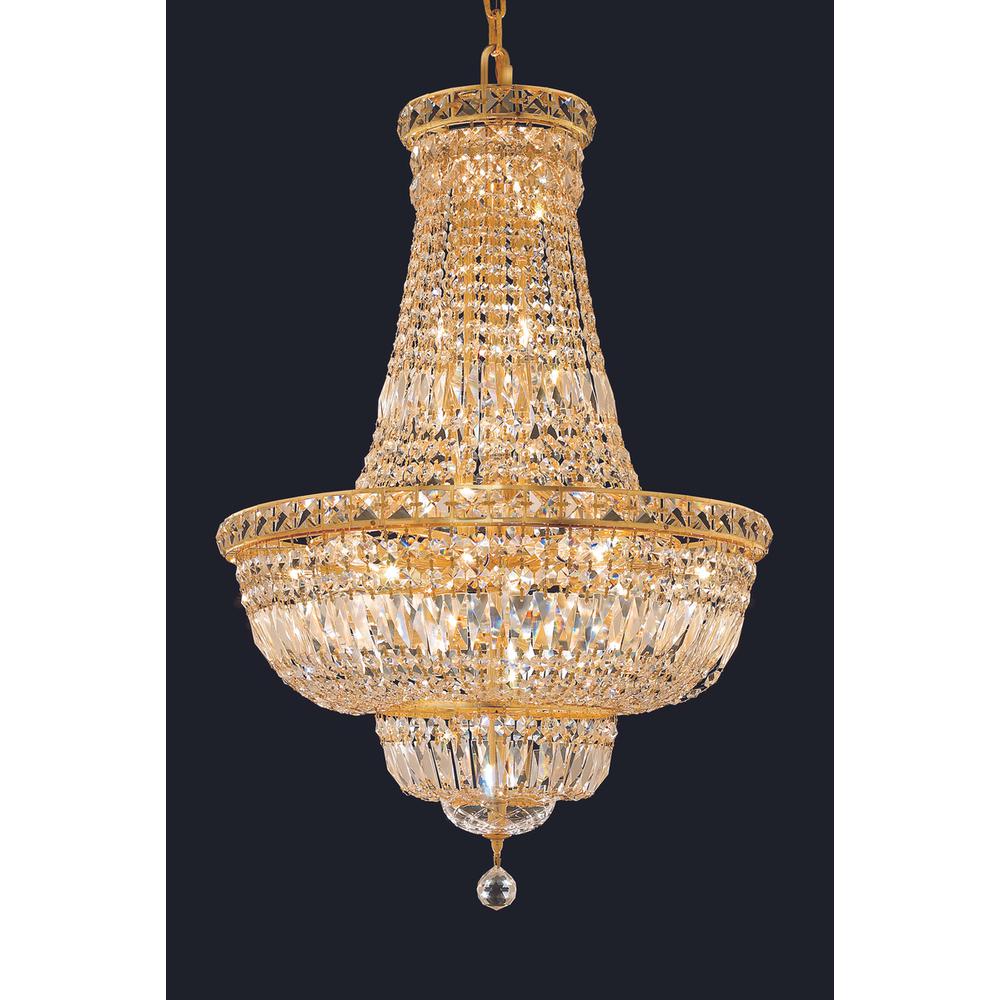 Tranquil 22 light Gold Chandelier Clear Royal Cut Crystal. Picture 1