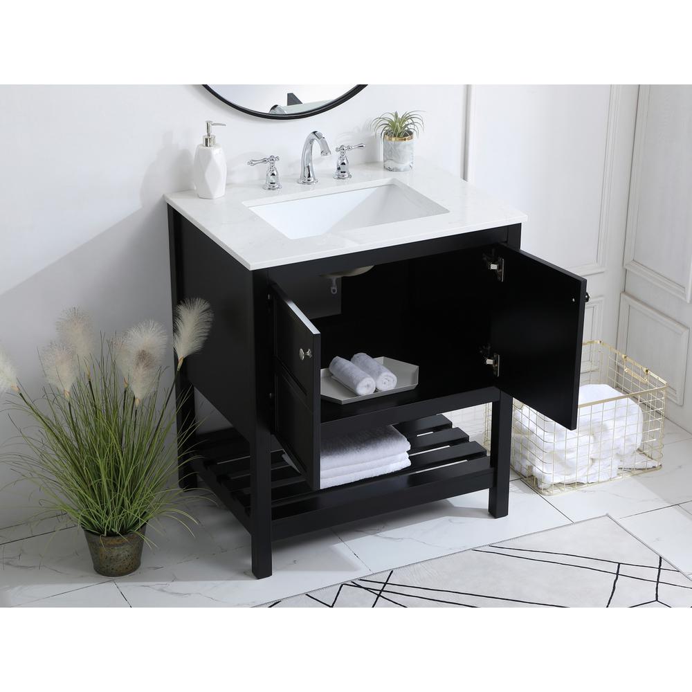 30 inch Single Bathroom Vanity in Black. Picture 3