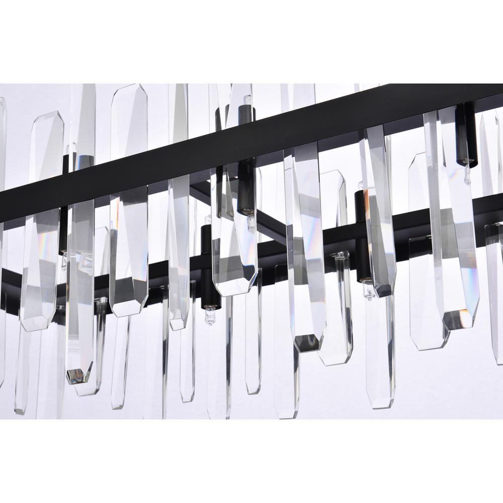 Serena 42 inch crystal rectangle chandelier in black. Picture 5