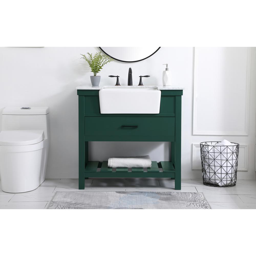 36 inch Single bathroom vanity in green. Picture 14